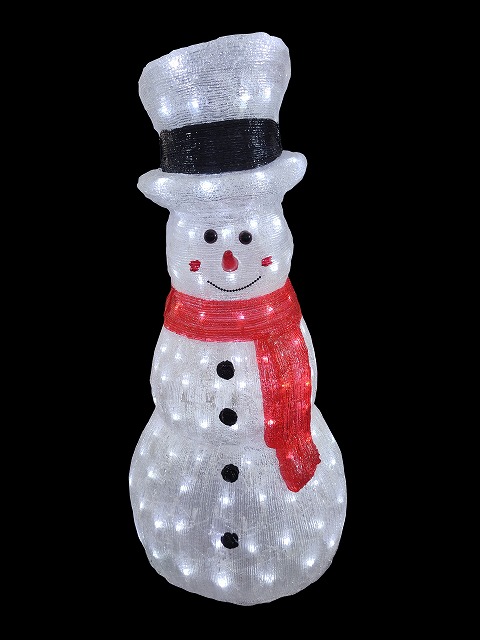 ホワイトスノーマン(L3D602)　高さ72ｃｍ　電飾　クリスマス　雪だるま　スノーマンディスプレイ　LEDライトイルミネーションオブジェ