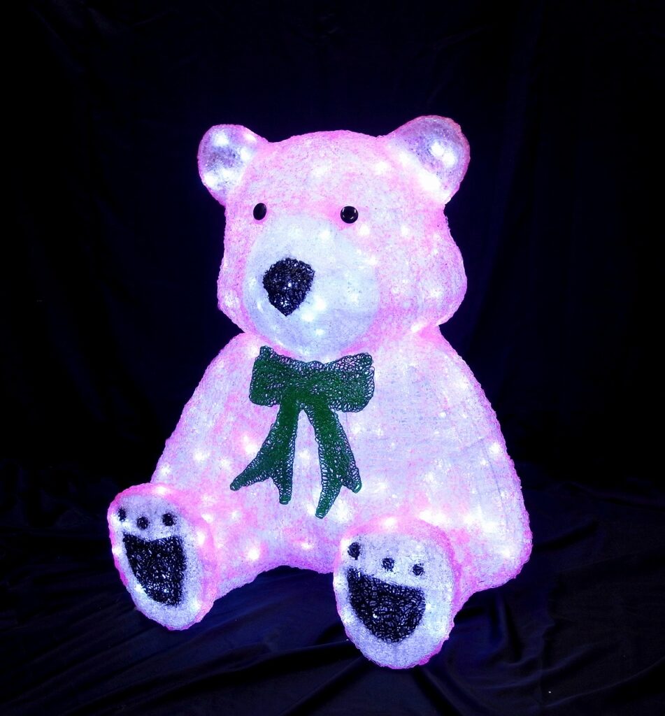 楽天市場】クリスマス グリッターベア 高さ約152センチ LED 450球