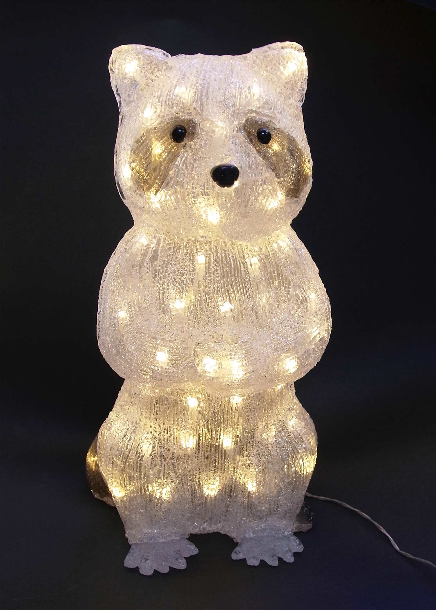 アライグマ(L3D390)　高さ40ｃｍ　電飾　クリスマス　動物　アニマルディスプレイ　LEDライトイルミネーションオブジェ