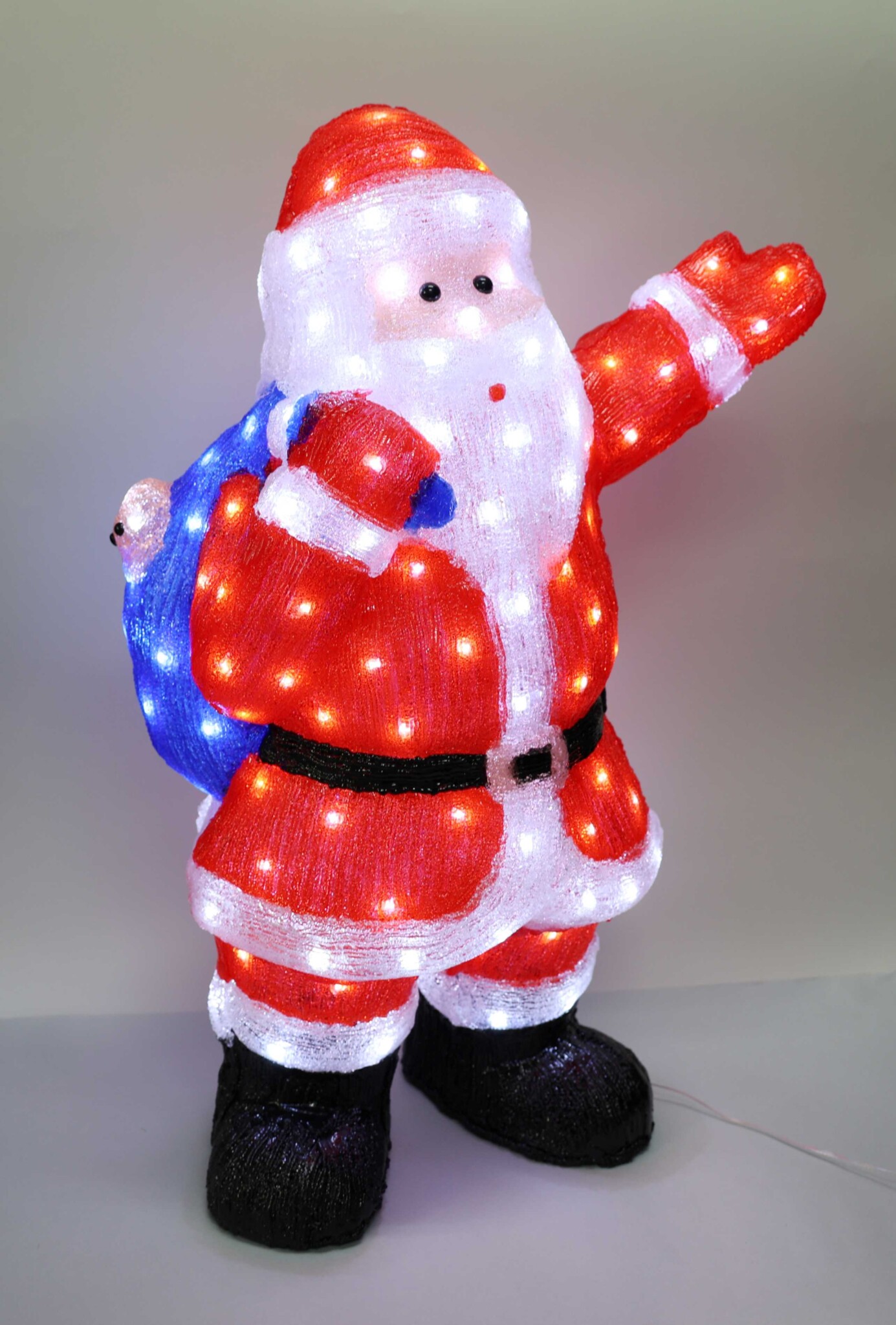 ハンドアップサンタ(L3D807)　高さ約75ｃｍ　LEDライトイルミネーション　電飾　会場を盛り上げるクリスマス装飾　エアディスプレイ