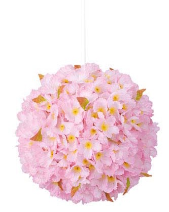 桜　造花　ディスプレイ　30cm桜ボールLサイズ（花径6cm ひも75cm）　店舗装飾　イベントディスプレイ　さくら飾り付け　売り場作り　春の装飾品｜ゴールドスター