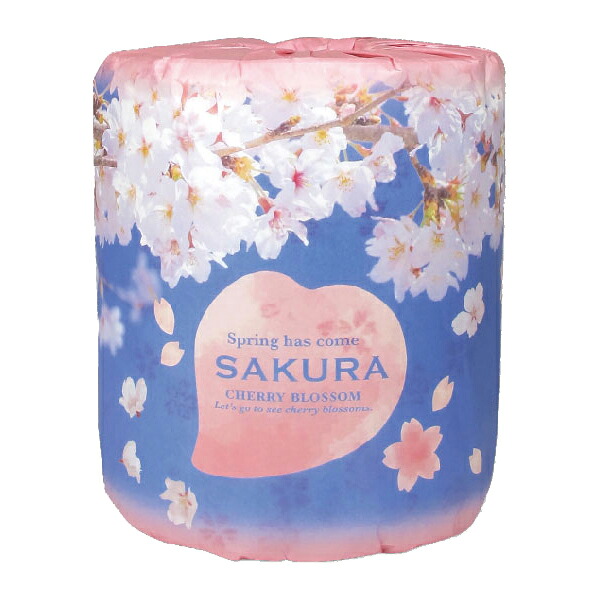 トイレットペーパー　桜　トイレットロールダブル（30ｍ2枚重ね） 100個セット販売　桜の花びらプリント入　イベント販促品・景品・記念品・ノベルティ※北海道・沖縄県は別途送料お見積りとなります、離島発送不可ご了承下さい