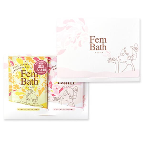 Fem Bath(フェムバス) 2包入 日本製 冷えからカラダを守る温活入浴剤。心もカラダもしっとり穏やかに、芯まで温まるバスタイムへ コスメグッズの購入特典やサロンの来店プレゼントなど、女性向けノベルティにおすすめ|ゴールドスター