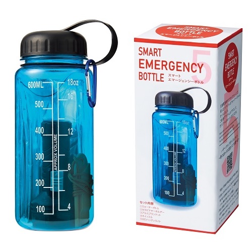 スマートエマージェンシーボトル 72個書き割り売りわたす お水壜は600ml まで相応う 不仕合わせなどのまさかの時時に役立つ防災グッズ5点書き割り 非常用持出し壜 防災壜 取っておく品 販促品・割り増し金・ノベルティ・散り散り品