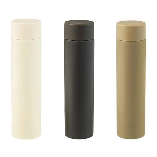 真空ステンレスサーマルスティックボトル 180ml　80個セット販売　カラー3色から　絶妙なニュアンスカラーがおしゃれなシンプル＆スリムな真空ボトル　マイボトル　販促品・景品・粗品・ノベルティ