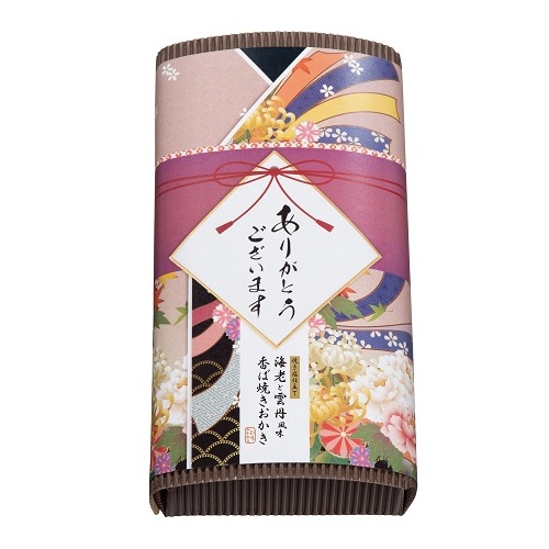 「感謝を込めて」焼き塩仕立て 海老と雲丹風味おかき40ｇ　60個セット販売　海老と雲丹の風味と程よい塩加減がやみつきになるおかきです。感謝の気持ちパッケージ　 お菓子　プチギフト　ご挨拶品　販促品・ノベルティ・記念品