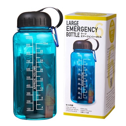 ラージエマージェンシーボトル 48個仕掛ける売りわたす お水瓶は1000ml まで相応う 不仕合わせなどのまさかの時時に役立つ防災グッズ6点仕掛ける 非常用持出し瓶 防災瓶 積みたてる品 販促品・割り増し金・ノベルティ・別れ別れ品