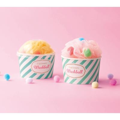 カップスイーツウォッシュボール 150個仕掛ける売りわたす まるでふわふわのかき氷！派手で好いたらしいウォッシュボール 上半身海綿質 2色取混ぜ お上さん向け割り増し金 販促品・ノベルティ・粗品・不死化品