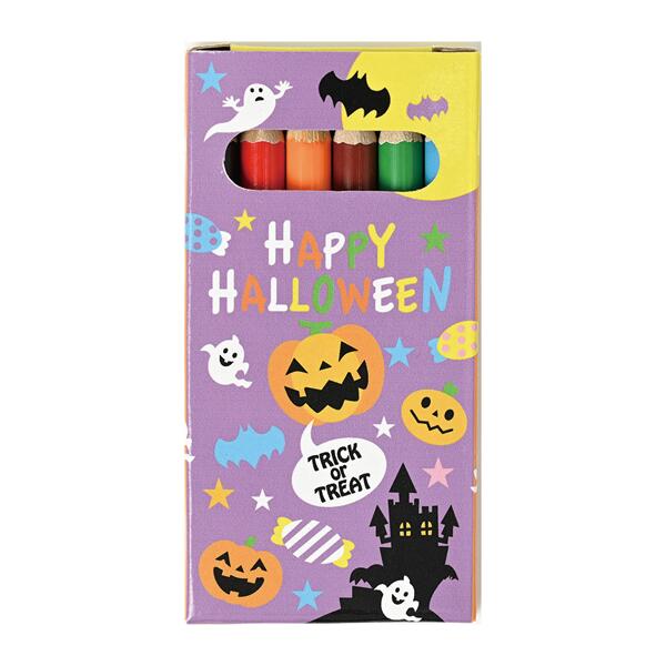 ハロウィン　イベント販促品　ハロウィンプチ色鉛筆（6本入）学校・学習塾・子供会・幼稚園用景品に人気の商品　イベント販促品・粗品・ノベルティ・バラマキ景品