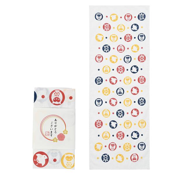 縁起柄たおるはんかち　100個セット販売　和柄縁起物模様入り　ハンドタオル　20×20ｃｍ
