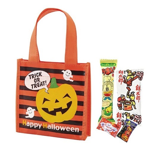 ハロウィン　お菓子景品　ハロウィントートお菓子入り　イベント販促品　学校・子供会・幼稚園用景品に人気の商品　ノベルティ・プレゼント