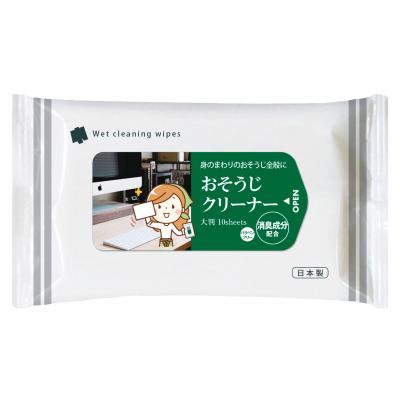 おそうじクリーナー大判10枚入　100個セット販売　日本製　消臭成分配合でにおいスッキリ　大判サイズでおそうじ楽々、大判サイズでしっかり拭ける