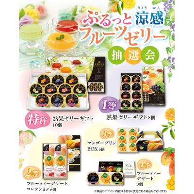 ぷるっと涼感 フルーツゼリー抽選会 抽選くじ・くじ箱などの付属品もセットになっているので、納品後すぐにイベントが開催できます|ゴールドスター