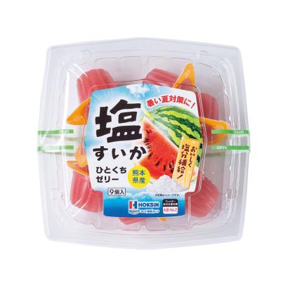 熊本県産塩すいかひとくちゼリー9個入　48個セット販売　暑い季節の塩分補給にもおすすめの「塩分入り」ゼリー！熊本県産すいか果汁を使用しています　夏のスイーツ　お中元　ご挨拶品　販促品・景品・ノベルティ