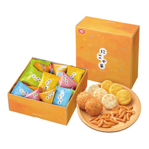 お菓子景品　亀田 にこや菓　40個セット販売　亀田製菓の人気の米菓を5種類集めた他にはないセット　おかき　個包装　プチギフト　お返し　販促品・景品・ノベルティ・粗品・記念品・ご挨拶品｜ゴールドスター