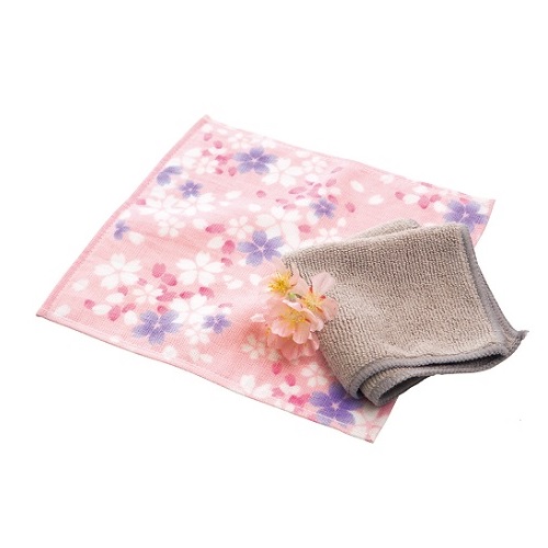 桜 割り増し金 和のこころ さくら汗手拭い西洋手ぬぐいと差し交わす仕掛ける 76個仕掛ける売りわたす サクラ色の桜柄ガーゼ汗手拭いとマイクロファイバークロスの仕掛ける プチギフト でき事販促品・割り増し金・ノベルティ・不死化品
