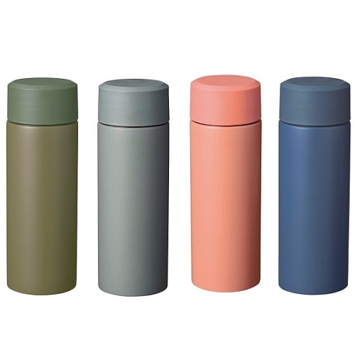 リット 真空ステンレスボトル 120ml　120個セット販売　コンパクトで使いやすいミニボトル　ニュアンスカラー4色取混ぜ　携帯用に　真空構造　販促品・景品・ノベルティ・記念品（名入れ可能商品　別途料金）