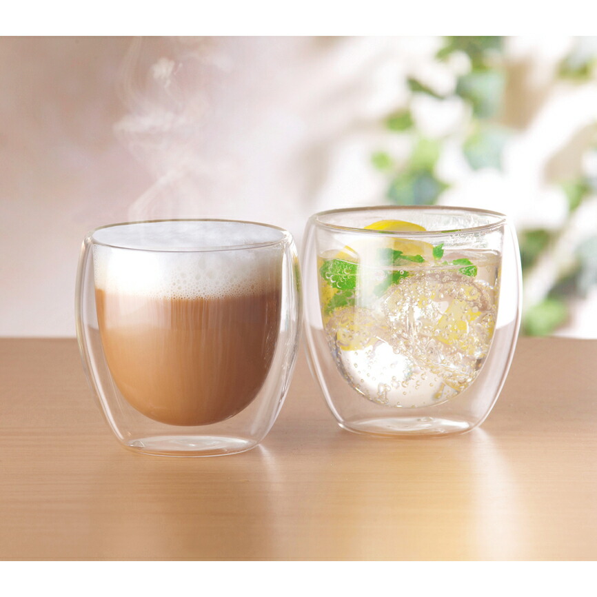 ブランジェリー メール・耐熱ダブルウォールグラス2Pセット　40個セット販売　ホットな飲み物を入れても手に熱さを感じにくく、コールドドリンクは結露しにくい、お洒落と快適性が光るペアグラス　【名入れ可能　別途費用】 31,812円