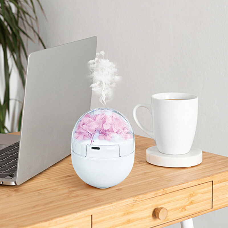 イルミネーションフラワー加湿器 造花入りでインテリア性の高い加湿器 ライトアップでさらに印象的な演出を楽しめるのがポイント【名入れ可能商品 別途費用】|ゴールドスター