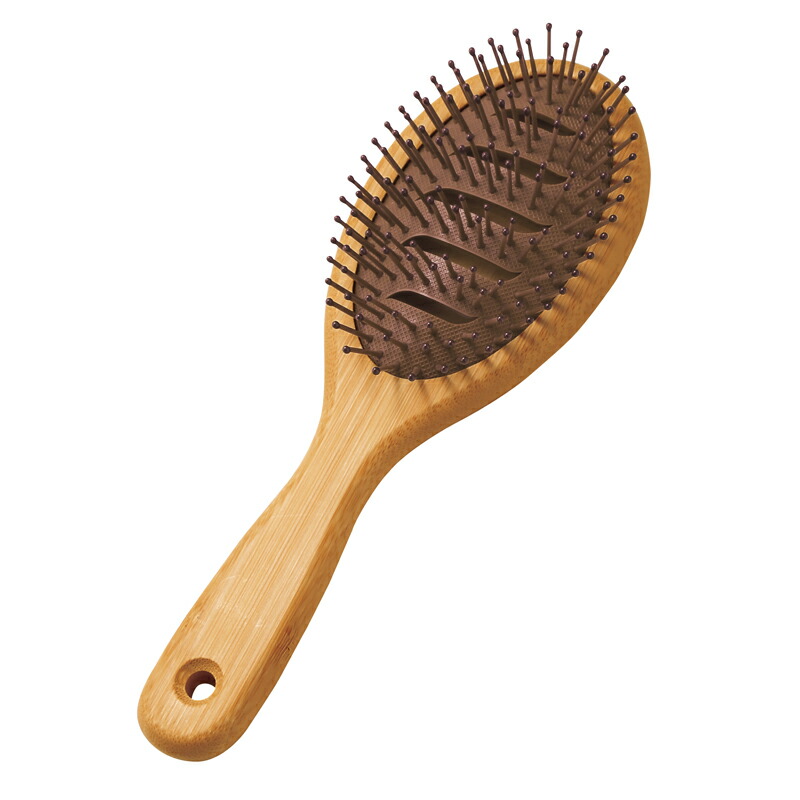 バンブーウインドヘアケアブラシ　ブラシの背面からドライヤーの風が通るので早く髪を乾かすことができるアイデアブラシ【名入れ可能商品　別途費用】｜ゴールドスター