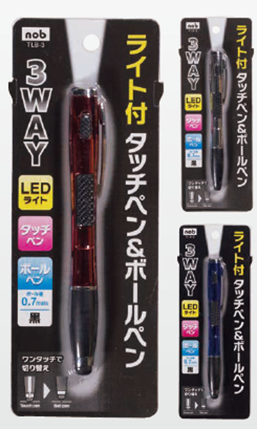 楽天市場 Nobライト付きタッチペン ボールペン ワンタッチ切り替え Ledライト タッチペン 144個セット販売 ゴールドスター
