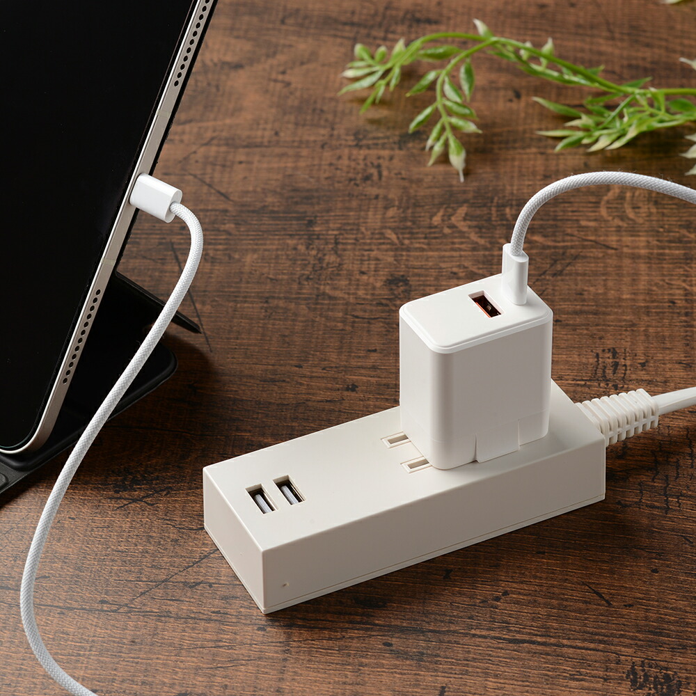 2ポートアダプター 20W　電源プラグを折り畳んで本体に収納でき、携帯しやすい。100V-240V電圧対応、海外旅行にも最適。※ケーブルは付属していません　【名入れ可能商品　別途費用】