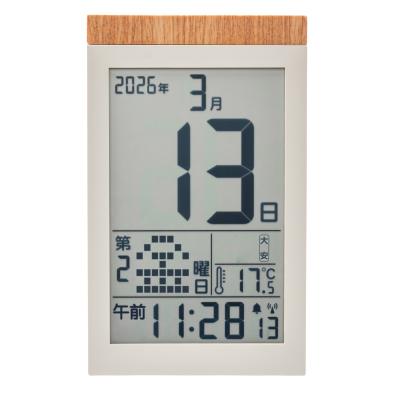 デジタル日めくり暦電磁波時辰儀 20個書き割り売りわたす 紙の日めくりをデジタルで書きあらわすした電磁波時辰儀。今日このごろは何日？が愛情を込めて伝わる。電磁波で判然たるに、肌理であたたかく 販促品・割り増し金・ノベルティ・祝する品・祝賀会品