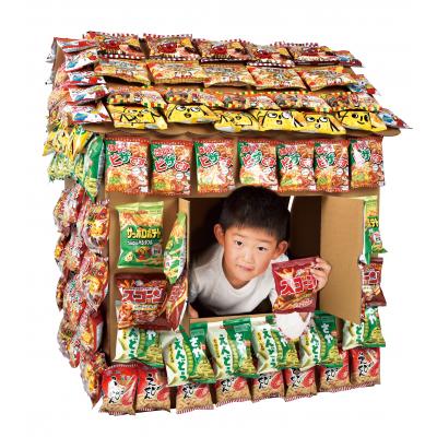 ＮＥＷお菓子の家200人用　子供の夢・お菓子の家！お菓子がたっぷり200個ついたボリューム満点の内容　ダンボールハウスにお菓子を貼り付けて製作します。(作業時間目安：大人2人で1時間程度)