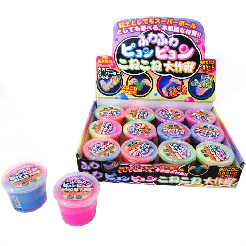 ふわふわピョンピョンこねこね大作戦 6色アソート 不思議なカラー粘土です ふわふわしていて、スーパーボールのようにピョンピョンとはずみます 2色アソートで混ぜることで、不思議な色になります|ゴールドスター