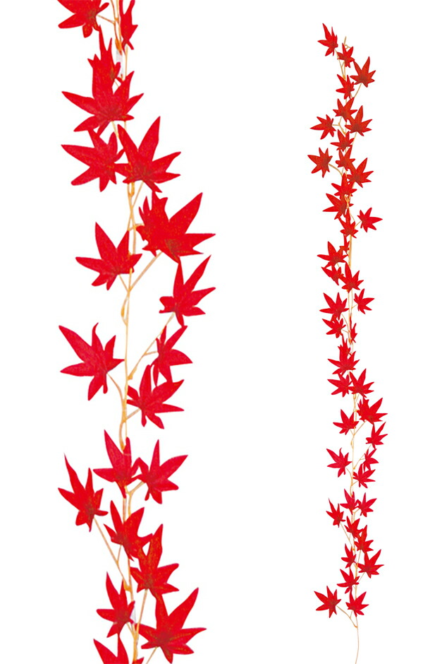 もみじガーランド レッド 180ｃｍ 24個セット販売 紅葉造花 ディスプレイ飾り 店舗装飾品 ゴールドスター 造花 人工観葉植物 花 観葉植物 造花 秋の紅葉装飾 もみじ 店舗装飾