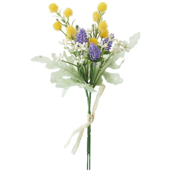 ミニミモザバンドル　24本セット販売　19.5ｃｍ　春の花　装飾　ミモザ　造花　店舗装飾　飾り