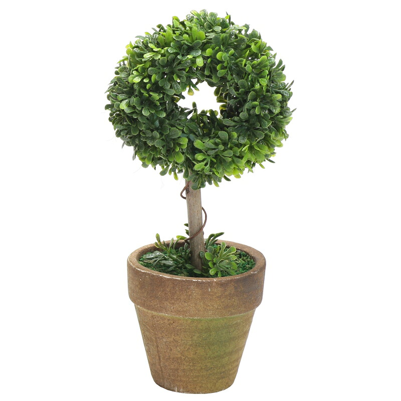 観葉植物　造花　ディスプレイ　トピアリーポットリース20ｃｍ　6個セット販売　オフィス・店舗で人気