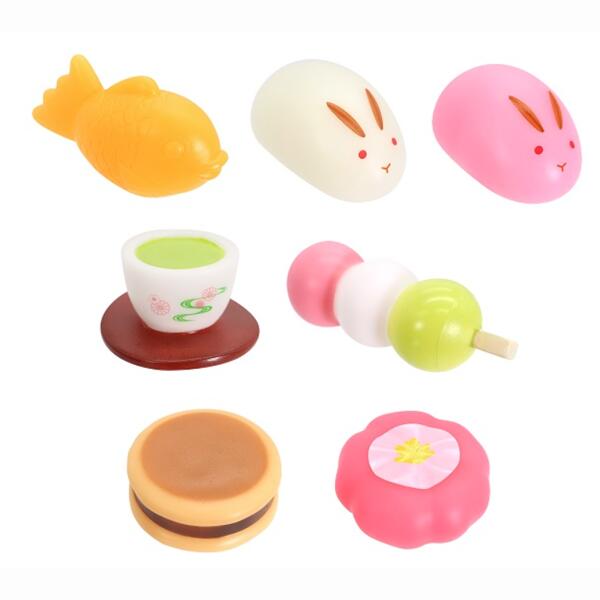 カプセルトイ　ぷかぷか和菓子　50個セット　すくいどり景品　ガチャ景品に最適　指で押すとピューと鳴るよ