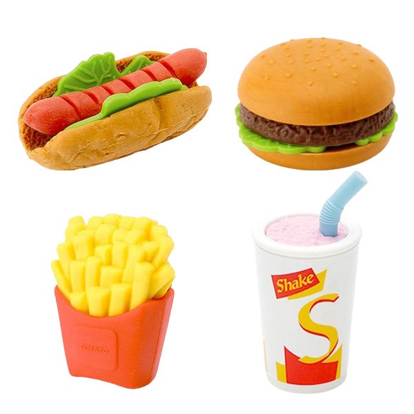 ガチャガチャ景品　カプセルトイ　おもしろ消しゴム　バーガーセット　60個セット販売　カプセルなし