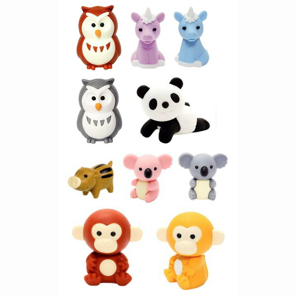 ガチャガチャ景品　カプセルトイ　おもしろ消しゴム　森の動物　60個セット販売