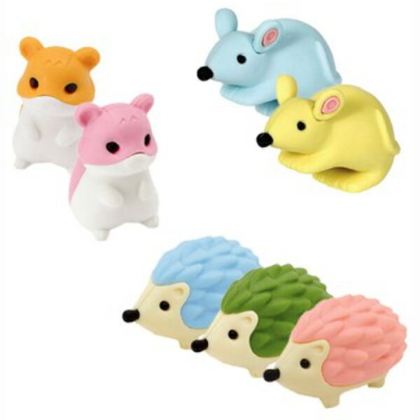 ガチャガチャ景品　カプセルトイ　おもしろ消しゴム　ハムスターとハリネズミ　60個セット販売