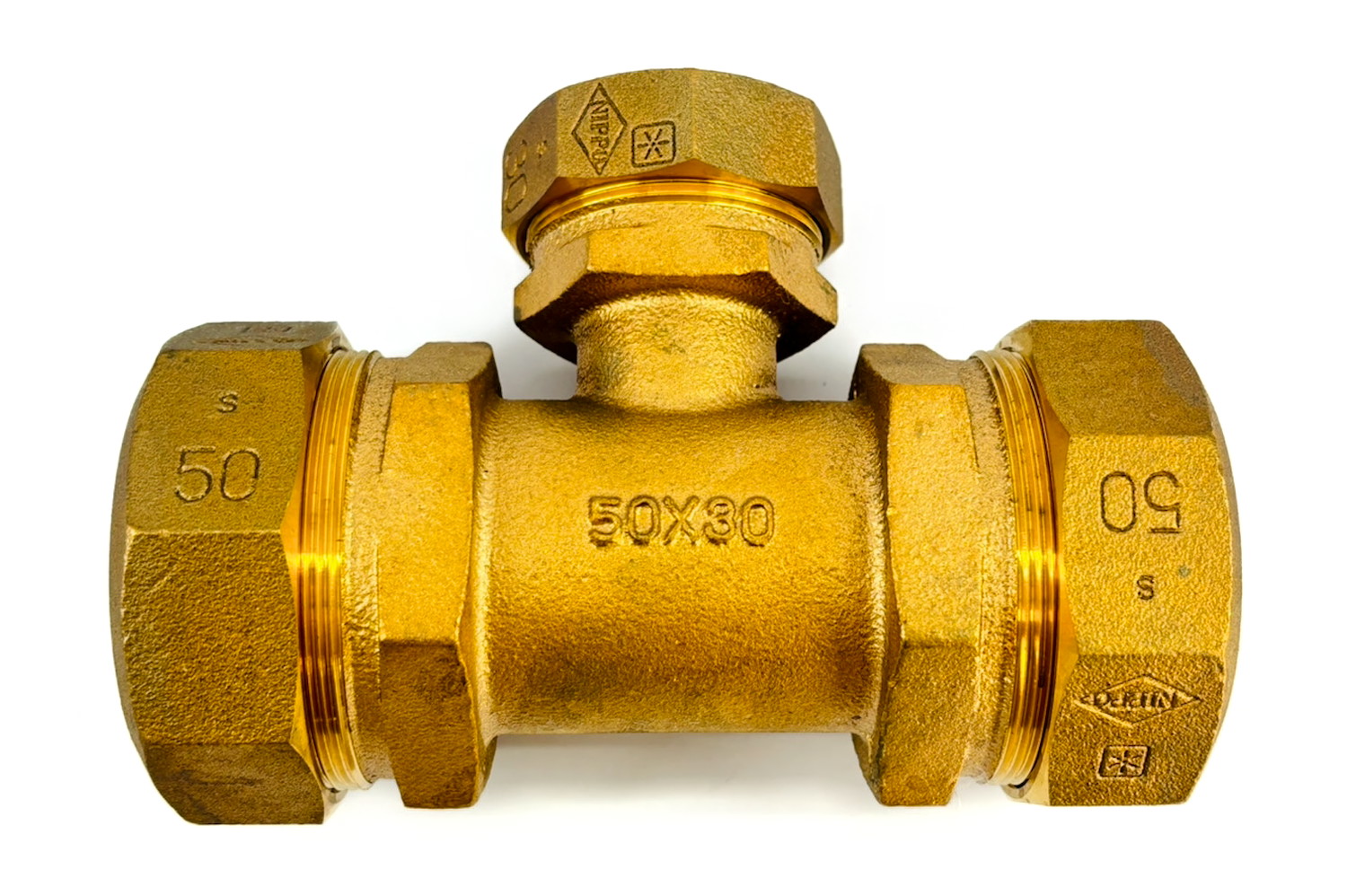 【アウトレット品】 ポリエチレン二層管 継手 異径チーズ 50A×30A 呼び径50×30mm ポリパイプ NPJX-T-50×30 K57064|ソフネット店