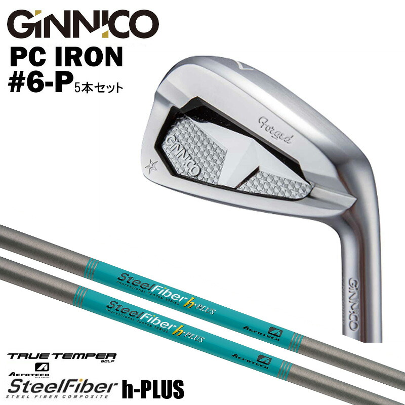 カスタムクラブ 【5本セット#6-P】 GINNICO ジニコ PC IRON アイアン TRUE TEMPERトゥルーテンパー エアロテック スチールファイバー Steel Fiber h-PLUS プラス アイアン シャフト|ゴルフトゥエンティ