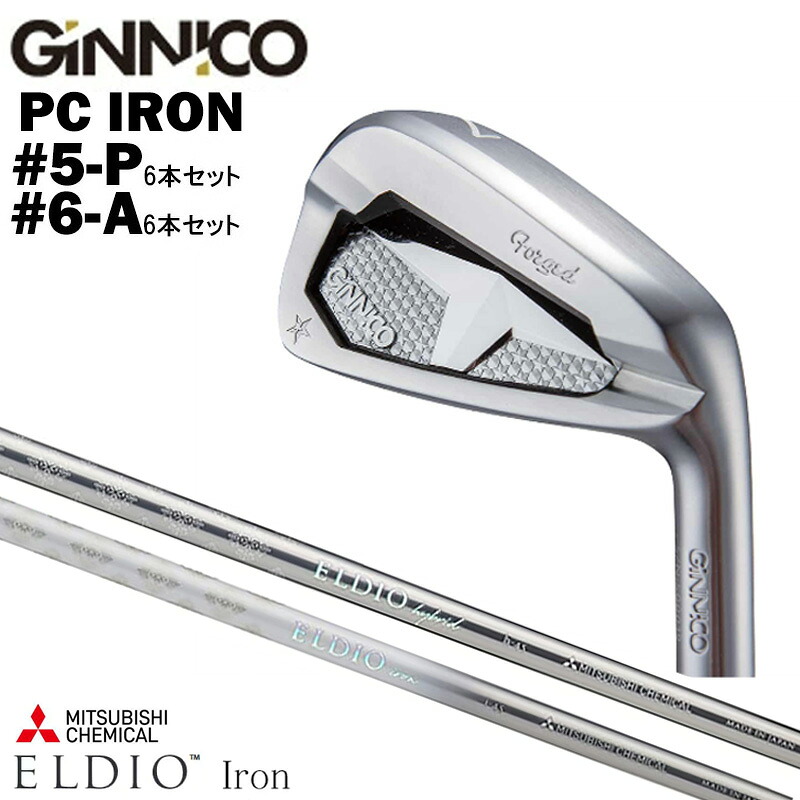 カスタムクラブ 【6本セット#5-P/#6-A】 GINNICO ジニコ PC IRON アイアン 三菱ケミカル ELDIO IRON エルディオ アイアン シャフト｜ゴルフトゥエンティ