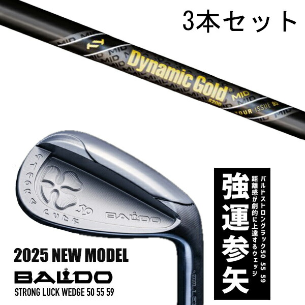 カスタムクラブ 【3本セット】 2025年モデル バルド ストロング ラック ウエッジ BALDO STRONG LUCK WEDGE / ダイナミックゴールド MID95 ツアーイシュー ガンメタル アイアン / 5営業日以内の発送