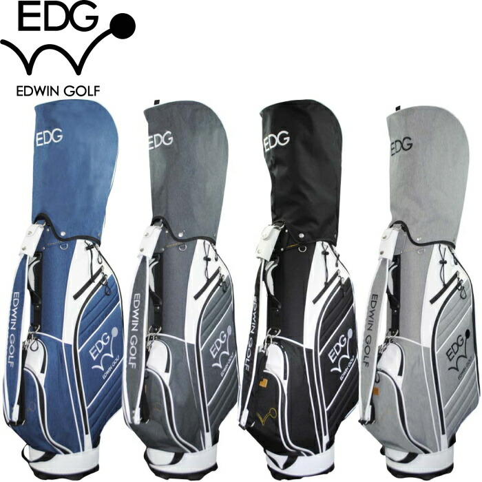 EDWIN キャディバッグ ゴルフバッグ ネイビー ホワイト edwin044-top.jpg