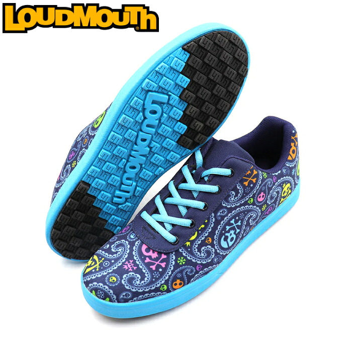 Loudmouth ラウドマウス LM-GS0005 スパイク受け答え ゴルフシューズ Jolly Roger×Blue（026）ジョリーロジャー×青碧  【メンズ/レディース】