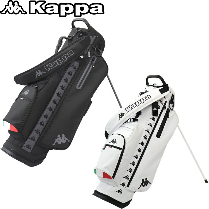 Kappa キャディバッグ ホワイト/ブルー　9型 Kappa GOLF カッパ ゴルフ KP-CB0001 キャディバッグ 9型 カート