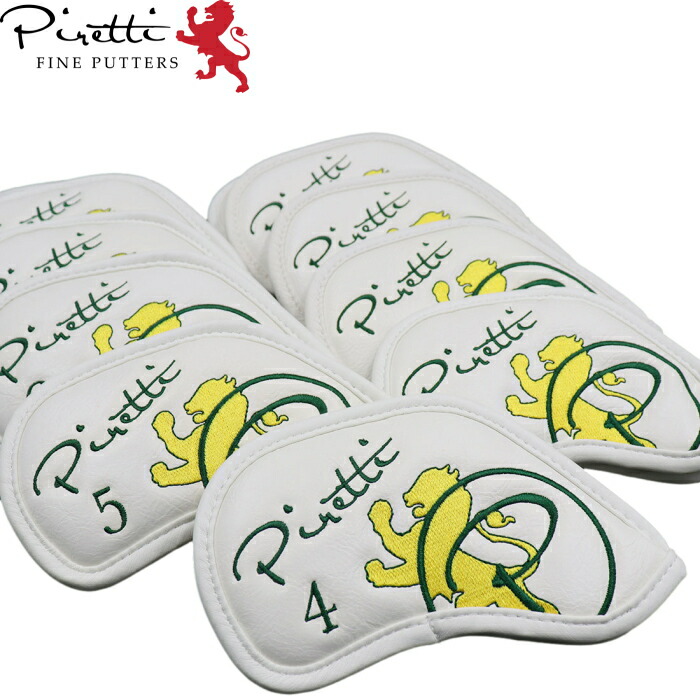 Piretti ピレッティ PR-IR0002 Iron Cover Set アイアン取りまかなう書き割り (X,4,5,6,7,8,9,PW,AW,SW) 10個組 寸法押さえるオーガスタ色つや