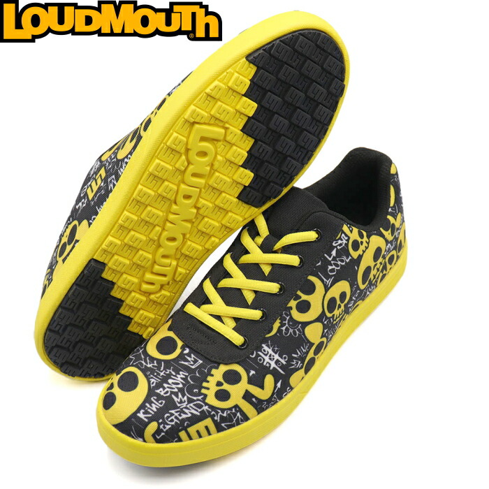 Loudmouth ラウドマウス LM-GS0005 スパイク受け答え ゴルフシューズ Animal Skull×Yellow（413）アニマルスカル×黄色 【メンズ/レディース】