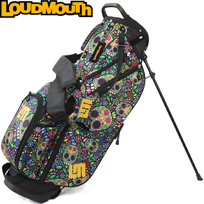 【美品】 Loudmouth キャディバッグ スカルフラワーズ柄 9.5型 美品】 Loudmouth キャディバッグ スカルフラワー柄 9.5型