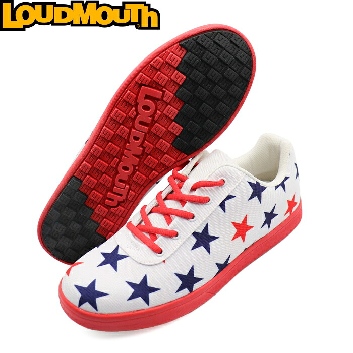 Loudmouth ラウドマウス LM-GS0005 スパイクレス ゴルフシューズ　Superstar White×Red（254） 【メンズ/レディース】