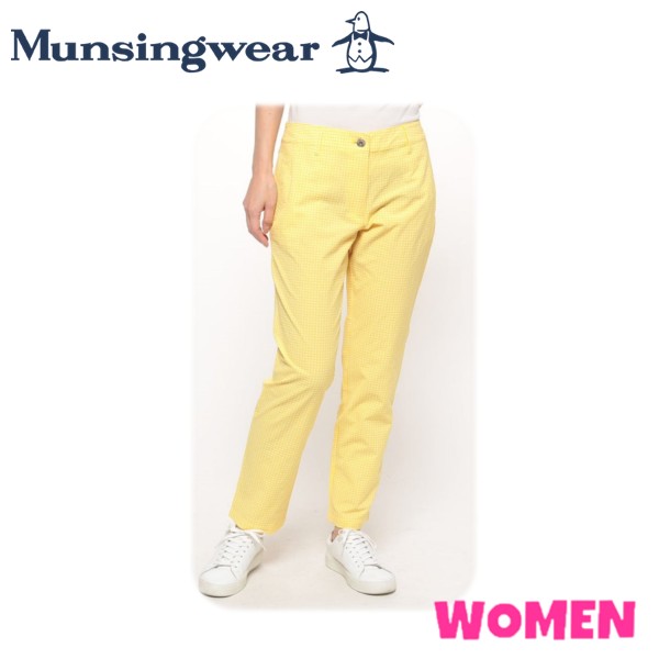 Munsingwear マンシングウェア MGWVJD04 WOMEN レディース はっ水＆ストレッチギンガムチェックプリント9分丈パンツ ロングパンツ