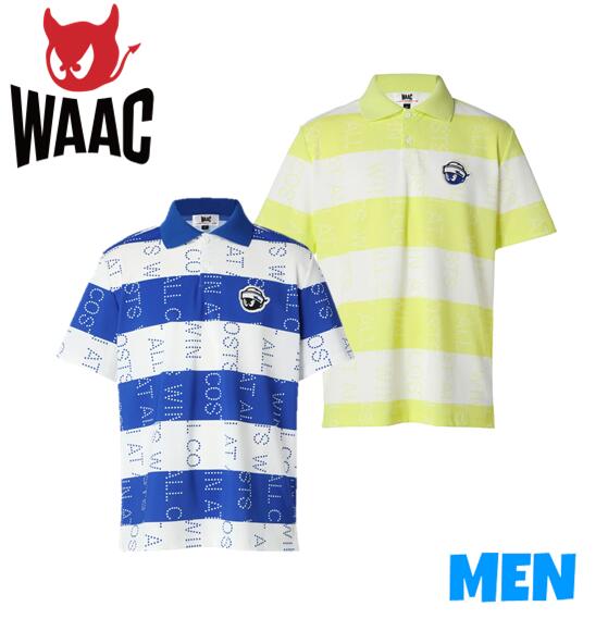 WAAC ワック072242041MENS メンズロゴマリンボーダー 半袖スポーツシャツ