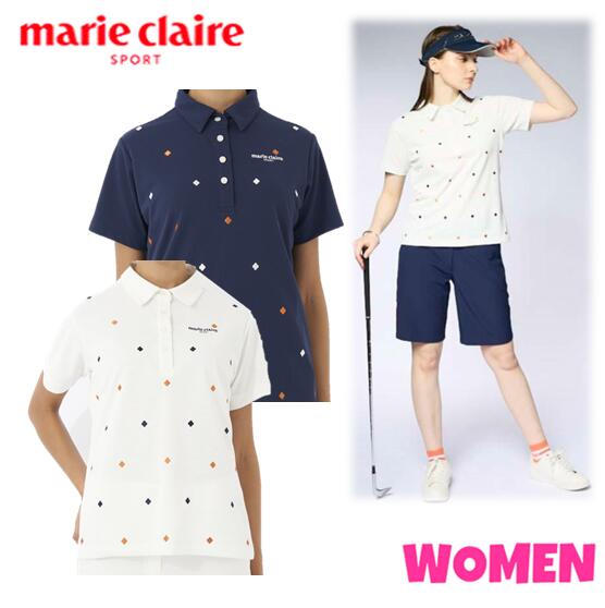 marie claire マリクレール 714-634 WOMEN レディース 刺しゅう飛び柄半袖シャツ